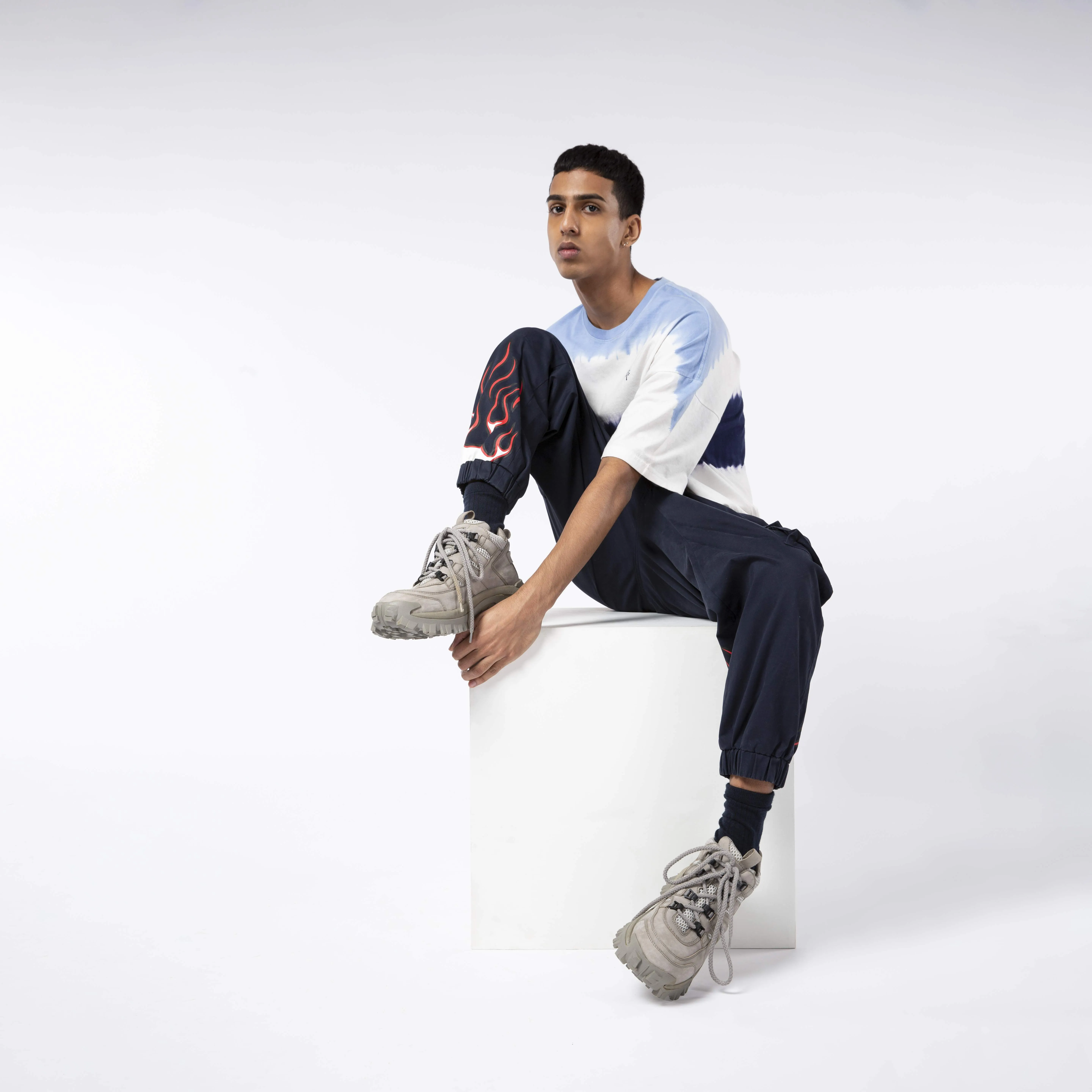 Navy Fire Print Joggers - Thumbnail 15