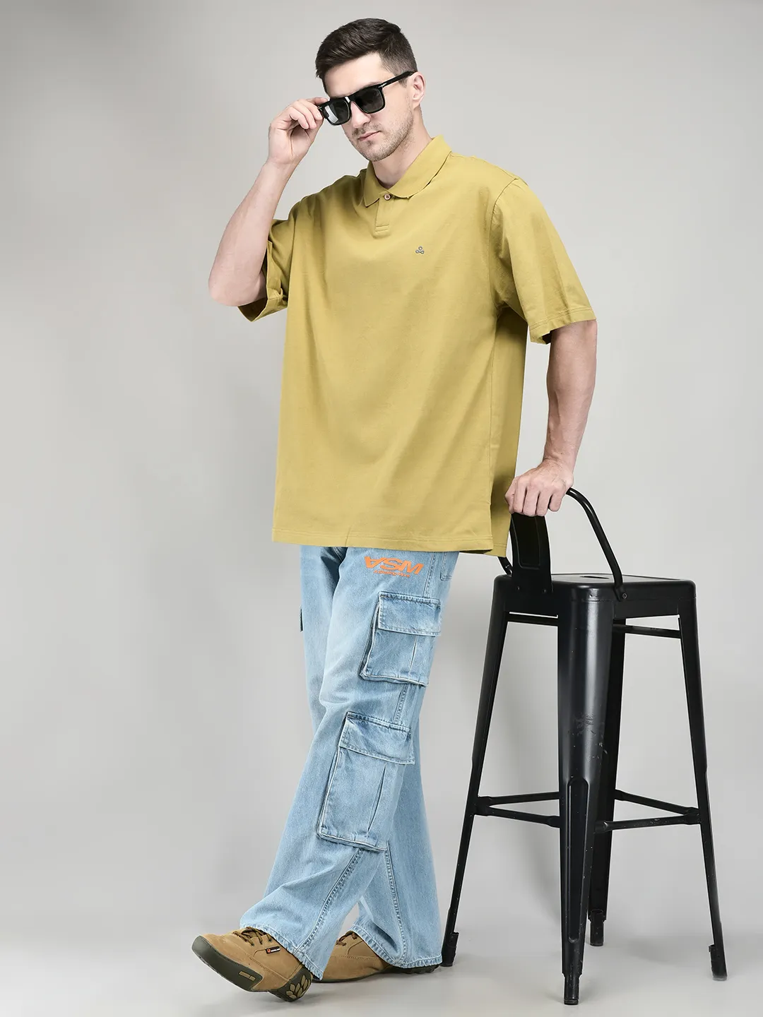 Blue Cotton Cargo Bottoms - Image 1
