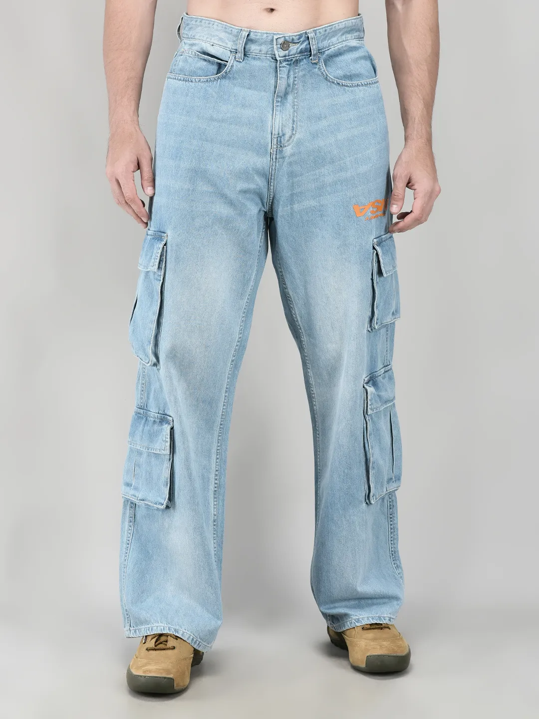 Blue Cotton Cargo Bottoms - Thumbnail 2