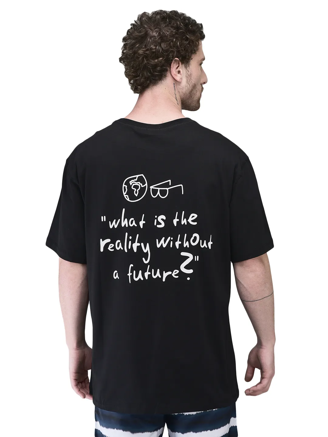 Classic Black Round Neck Cotton T-Shirt - Thumbnail 6