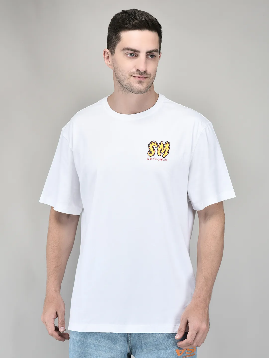 ASM Classic White Cotton Round Neck T-Shirt - Thumbnail 2