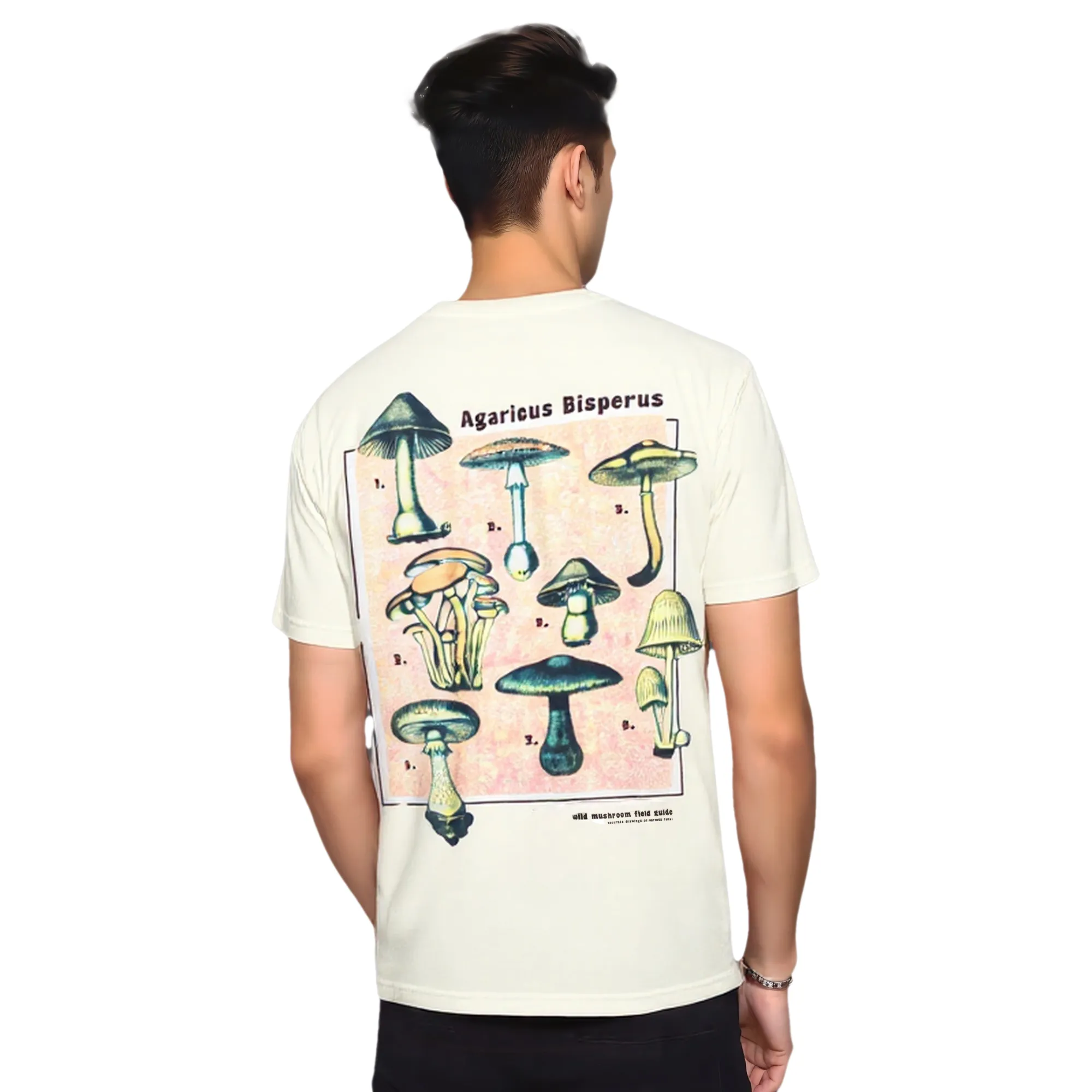 Ecru Unisex Cotton Tshirt - Thumbnail 6