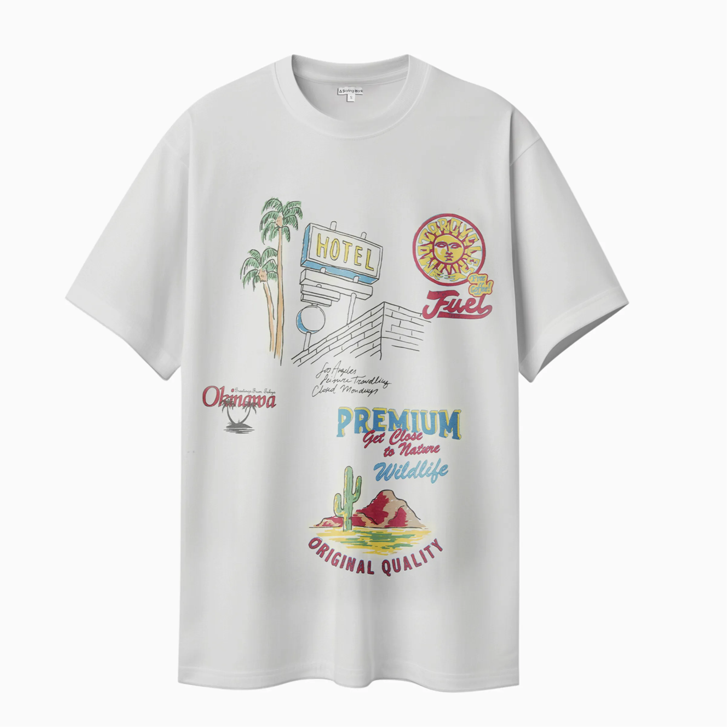 Ecru Unisex Cotton Tshirt - Thumbnail 2