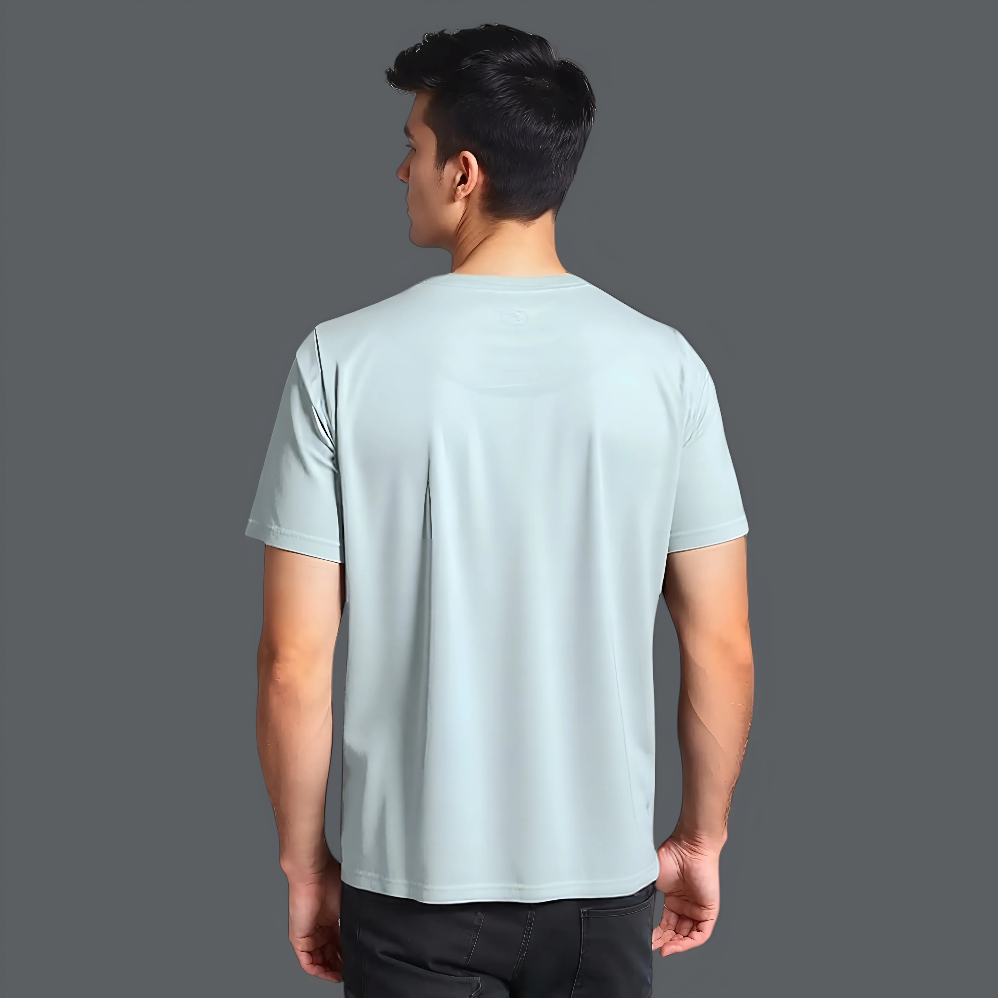 Lily Green Round Neck Cotton T-Shirt - Thumbnail 3