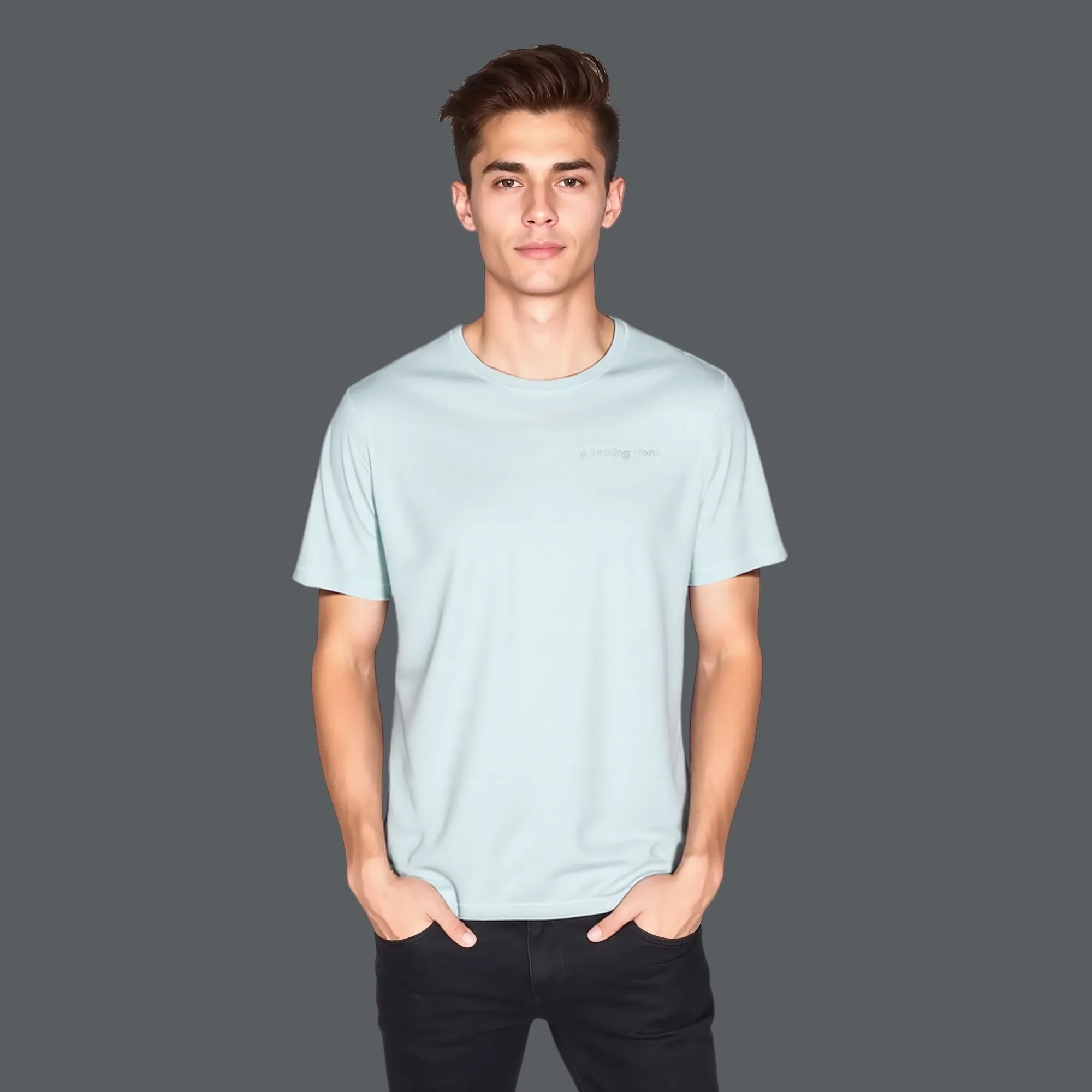 Lily Green Round Neck Cotton T-Shirt - Thumbnail 4