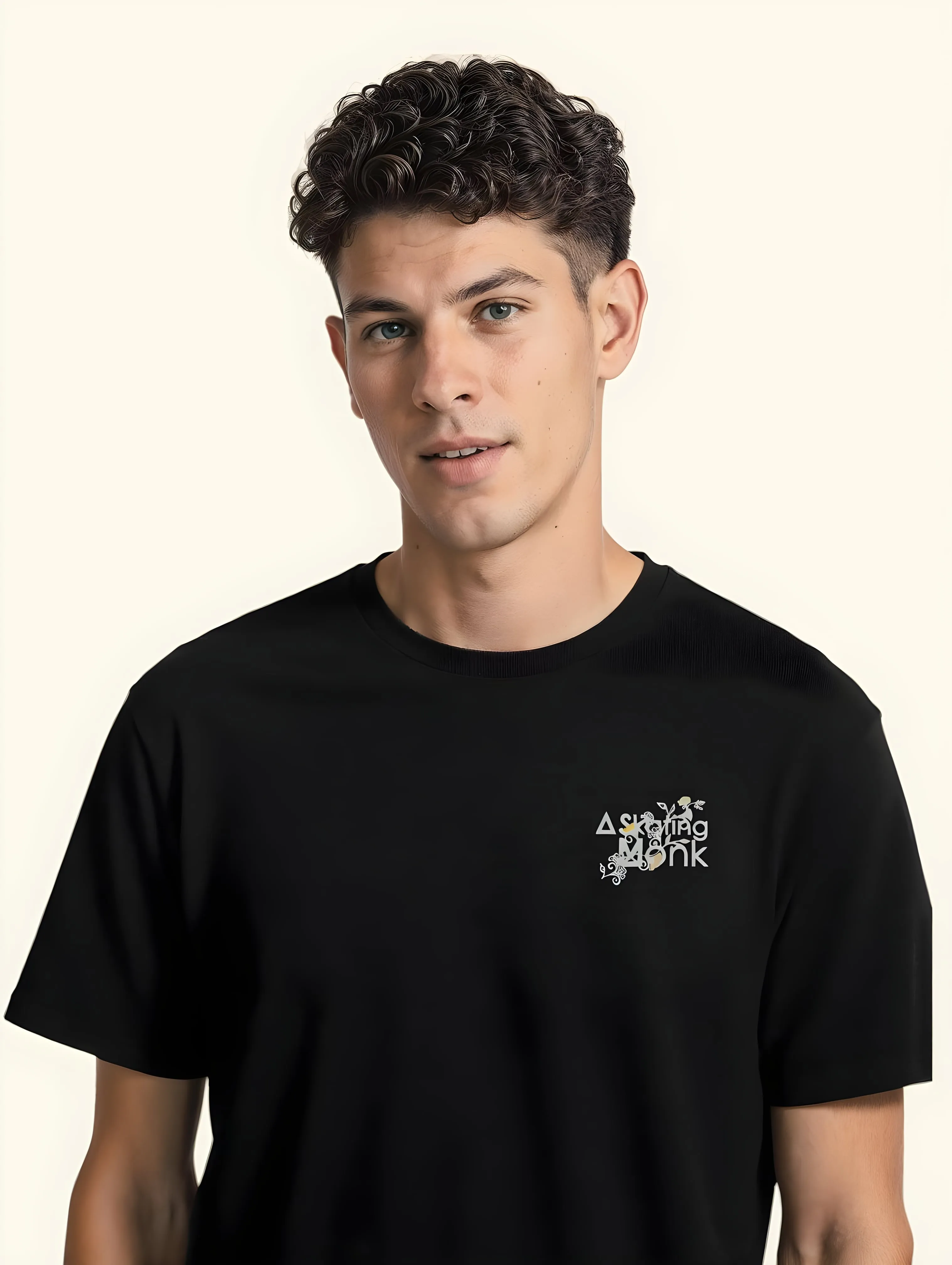 Black Unisex Cotton Tshirt  - Thumbnail 2