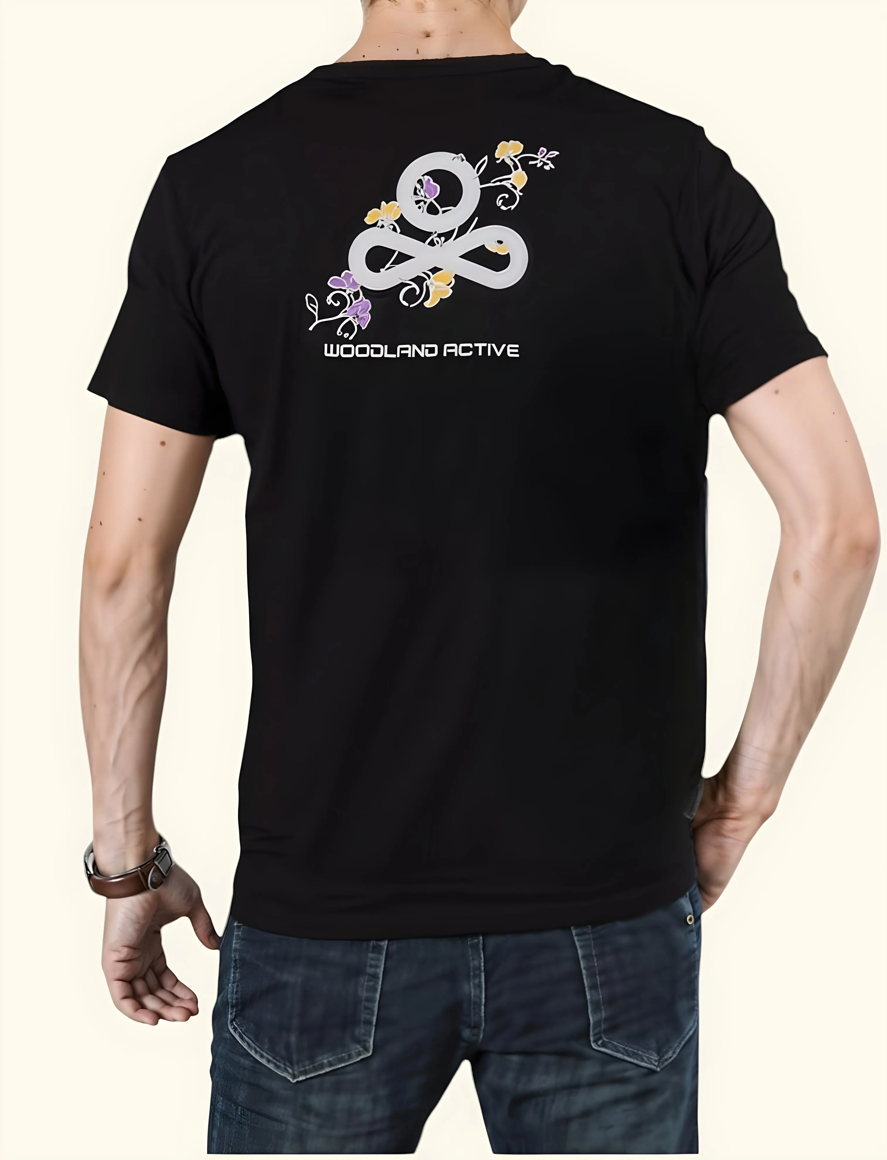 Black Unisex Cotton Tshirt  - Thumbnail 3